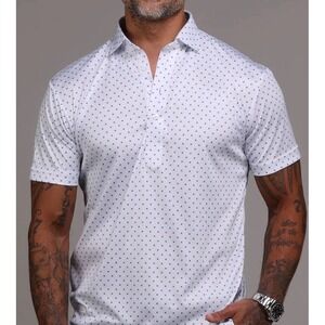 NEW Collars & Co Size Small Semi-Spread Collar Polo White Pebble Beach 5 Diamond